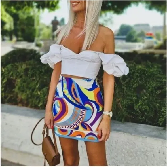 BLOGGER'S FAVE! Zara Multicolor Print Short Skirt NWT