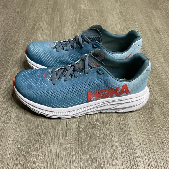 Blue and Orange Athletic Shoes