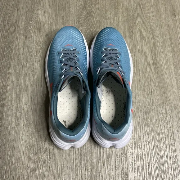 Blue and Orange Athletic Shoes