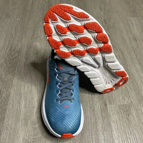 Blue and Orange Athletic Shoes
