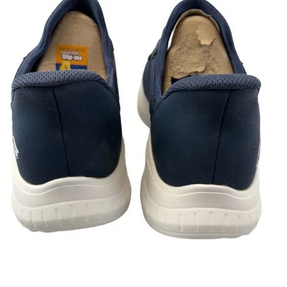 Bobs Skechers Mens 8 Wide Bobs Squad Chaos Blue Daily Hype Hands Free Slip-Ins