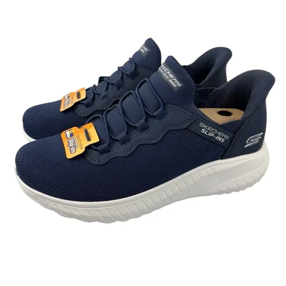 Bobs Skechers Mens 8 Wide Bobs Squad Chaos Blue Daily Hype Hands Free Slip-Ins