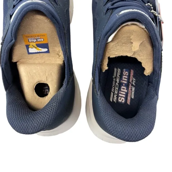 Bobs Skechers Mens 8 Wide Bobs Squad Chaos Blue Daily Hype Hands Free Slip-Ins