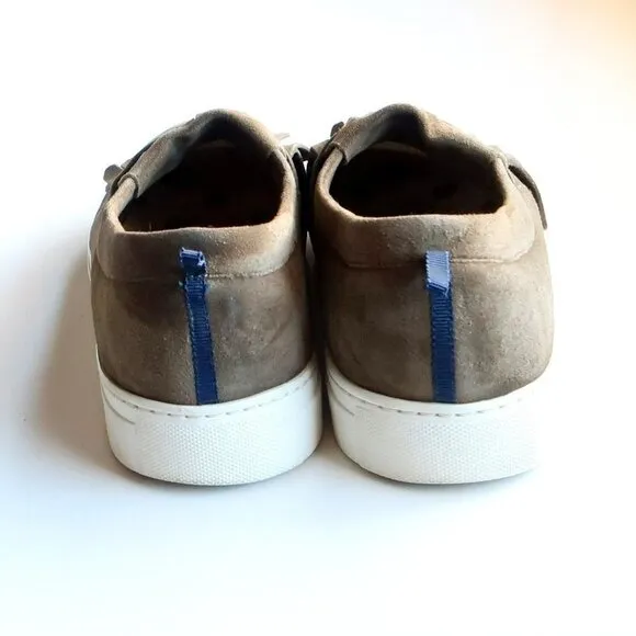 Boden Rayna Military Green Suede Leather Fringe Slip-ons Sneakers Flat Shoes