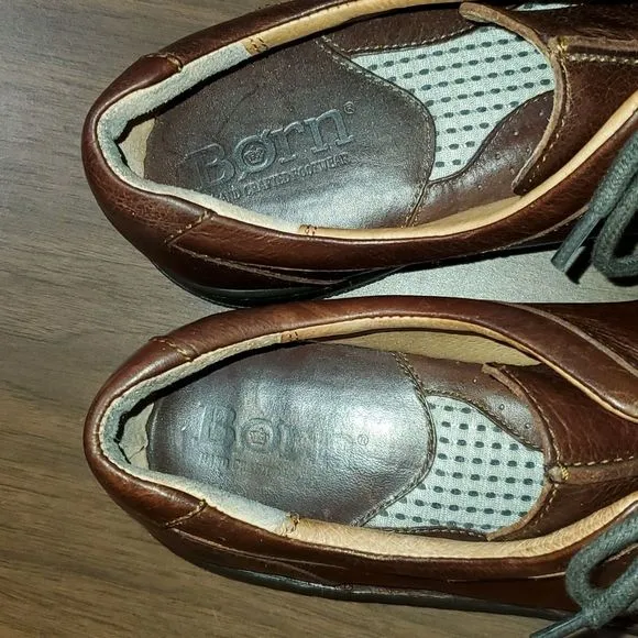 BORN H11806 Mens Ridgeway‎ Cinnamon Brown Leather Oxfords Shoes Size 11½