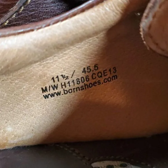 BORN H11806 Mens Ridgeway‎ Cinnamon Brown Leather Oxfords Shoes Size 11½