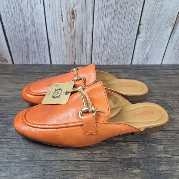 Born Lareina Slip On Leather Mule Women's Sz 7 M Orange (NWT)