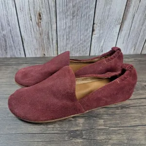 Born Margarite Dark Red Slip On Loafer Flats Women's Sz 8.5 (VGC)