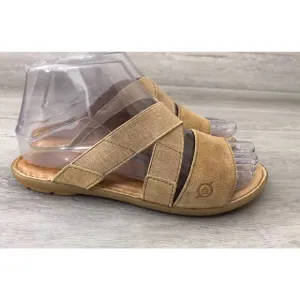 Born Tidore Women's Sandal US 6M Beige Leather Slip-On Slide
