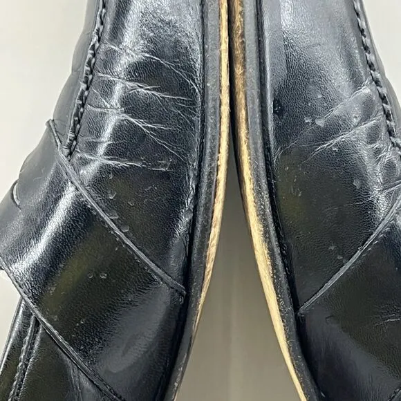 Bragano Penny Loafers Men's Size 12 M Black Leather Slip On Comfort Shoes Italy