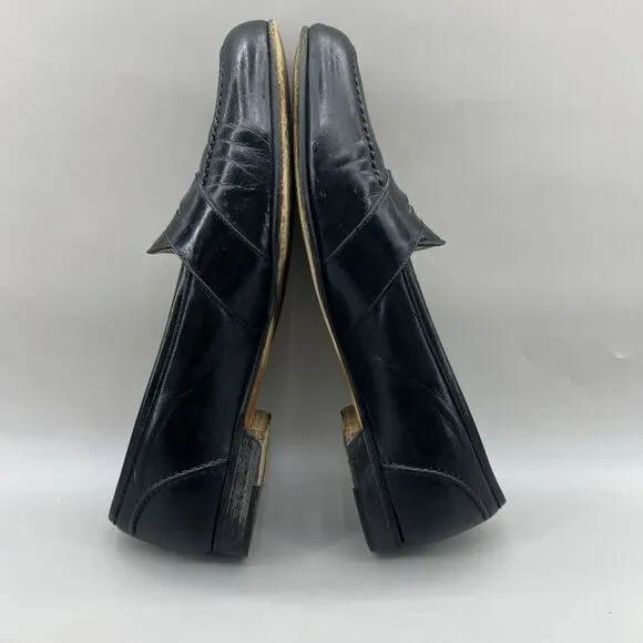 Bragano Penny Loafers Men's Size 12 M Black Leather Slip On Comfort Shoes Italy