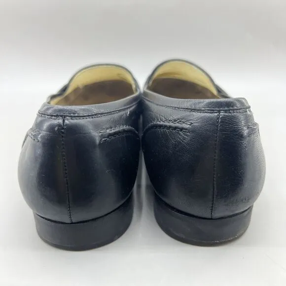 Bragano Penny Loafers Men's Size 12 M Black Leather Slip On Comfort Shoes Italy