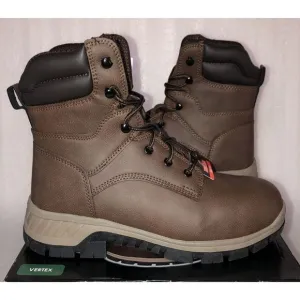 Brahma Vertex Men's 8&quot; Steel Toe Slip and Oil Resistant Brown Work Boots Size 9