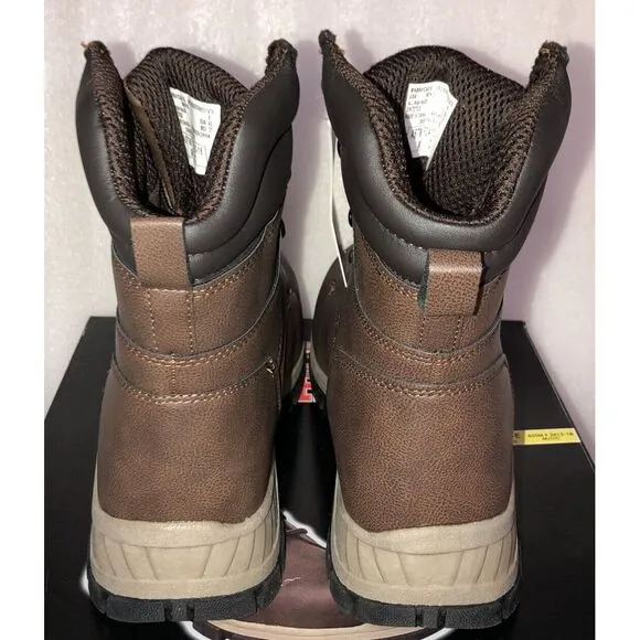 Brahma Vertex Men's 8&quot; Steel Toe Slip and Oil Resistant Brown Work Boots Size 9