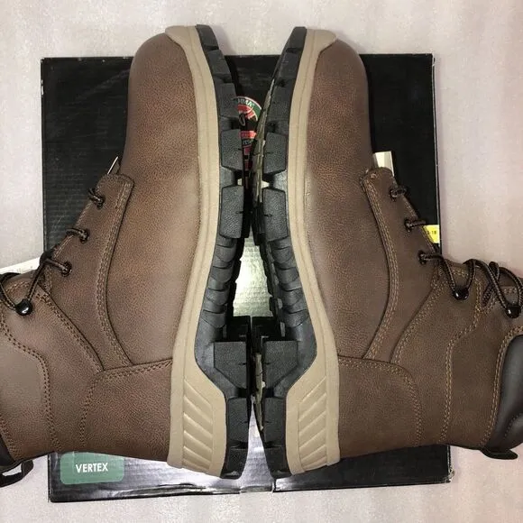 Brahma Vertex Men's 8&quot; Steel Toe Slip and Oil Resistant Brown Work Boots Size 9