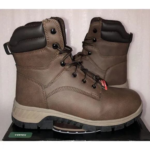 Brahma Vertex Men's 8&quot; Steel Toe Slip and Oil Resistant Brown Work Boots Size 9