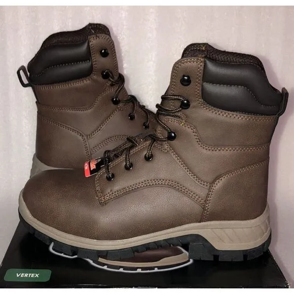 Brahma Vertex Men's 8&quot; Steel Toe Slip and Oil Resistant Brown Work Boots Size 9