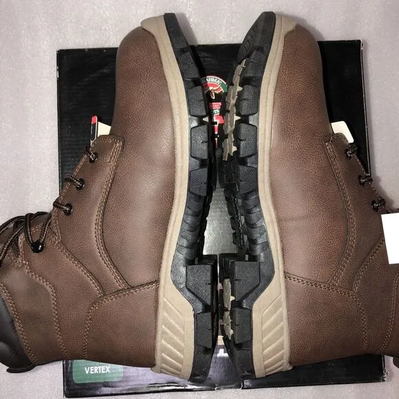 Brahma Vertex Men's 8&quot; Steel Toe Slip and Oil Resistant Brown Work Boots Size 9
