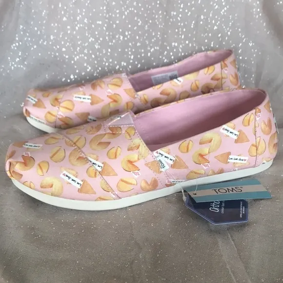 Brand New Toms Alpargata Dusty Blush Fortune Cookies Slip-On Shoes Ortholite