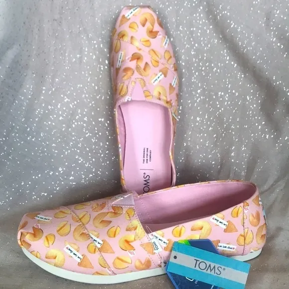 Brand New Toms Alpargata Dusty Blush Fortune Cookies Slip-On Shoes Ortholite