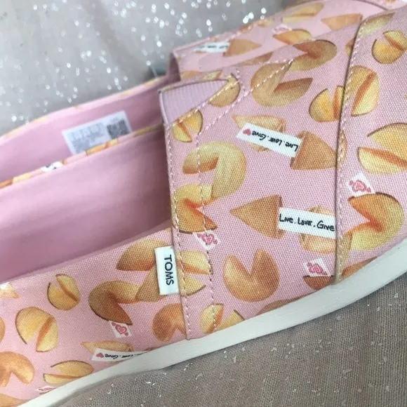 Brand New Toms Alpargata Dusty Blush Fortune Cookies Slip-On Shoes Ortholite