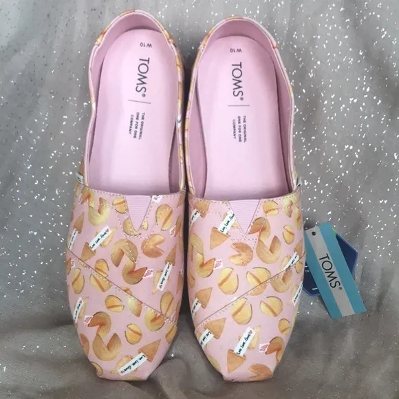 Brand New Toms Alpargata Dusty Blush Fortune Cookies Slip-On Shoes Ortholite