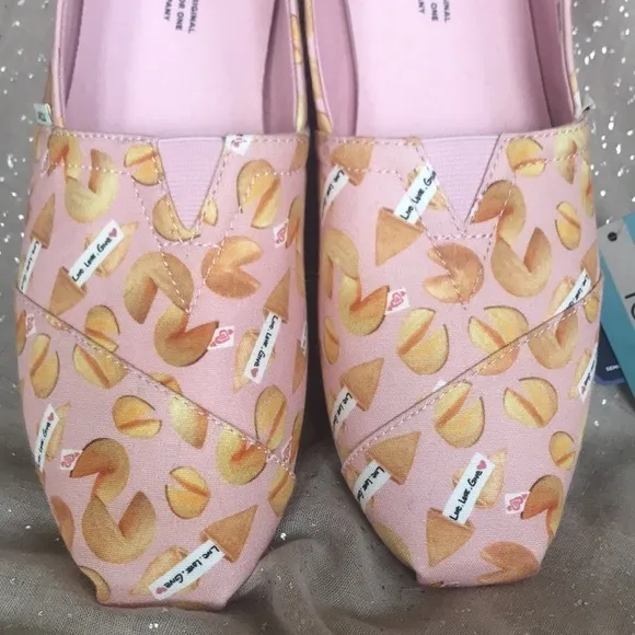 Brand New Toms Alpargata Dusty Blush Fortune Cookies Slip-On Shoes Ortholite