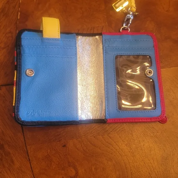 Brighton Genuine Leather &quot;Whats&quot; Red Blue Yellow Wallet/Phone Case
