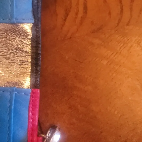 Brighton Genuine Leather &quot;Whats&quot; Red Blue Yellow Wallet/Phone Case