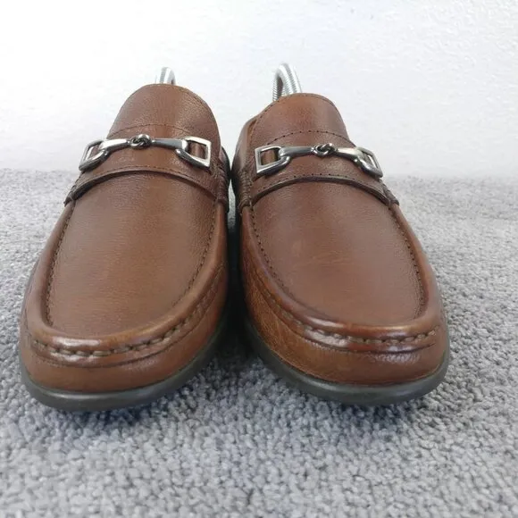 Broletto Horse Bit Loafers Mens Size 8 Shoes Brown Leather Slip On Made in Italy