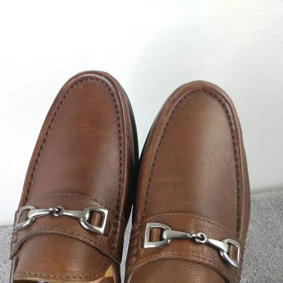 Broletto Horse Bit Loafers Mens Size 8 Shoes Brown Leather Slip On Made in Italy