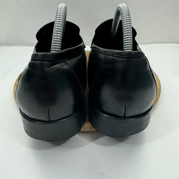 Broletto Oxford Dress Shoes Mens Size 10M Black Leather Horse Bit Buckle Slip On
