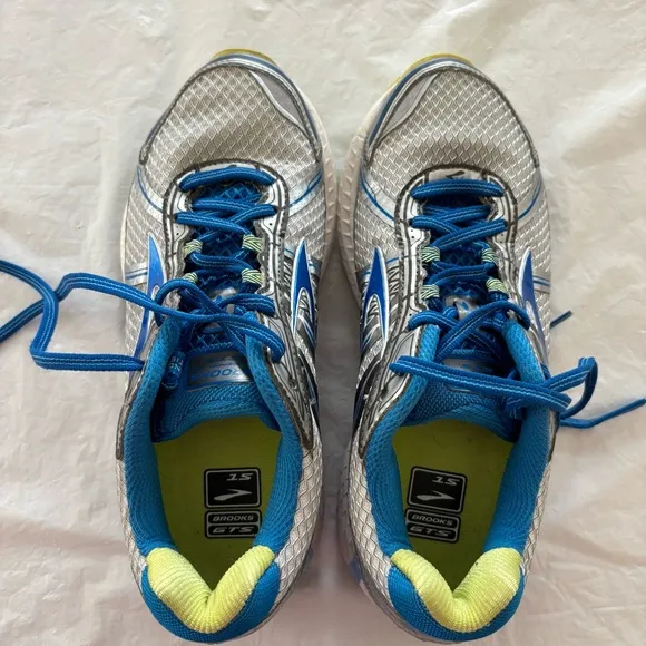 Brooks Adrenaline GTS 15 running shoes sneakers turq blue silver SZ 8 W NWOT