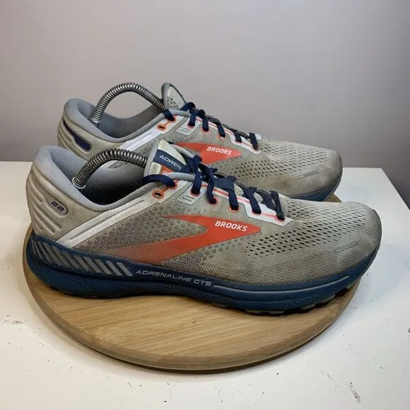 Brooks Adrenaline GTS 22 Mens Shoes Size 10.5 D Gray Running Athletic Sneakers