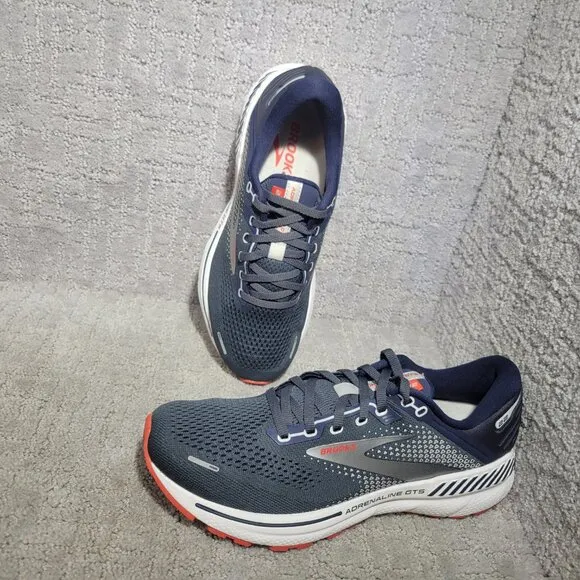 Brooks Adrenaline GTS 22 Mens Size US 8D (Medium) Gray Running Athletic Sneakers