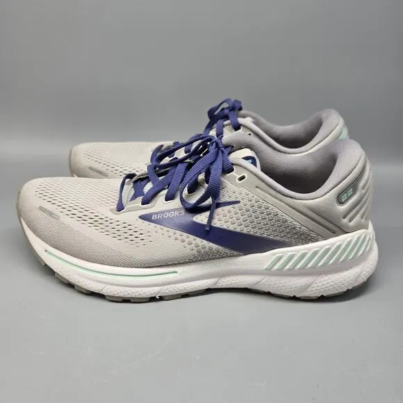 Brooks Alloy/Blue Adrenaline GTS 22 Running Sneakers Women Size 10.5 Narrow 2A