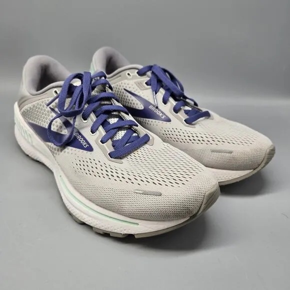 Brooks Alloy/Blue Adrenaline GTS 22 Running Sneakers Women Size 10.5 Narrow 2A