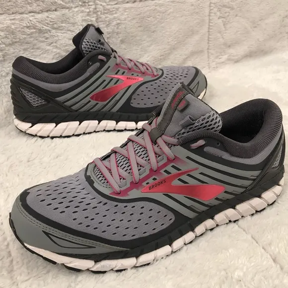 Brooks Ariel 18 Athletic Running Sneaker Shoes Gray Pink 1202711B091 Women 12 B