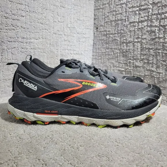 Brooks Cascadia 18 GTX Men's Size 12 Black Gore-Tex Running Sneakers 1104271D016
