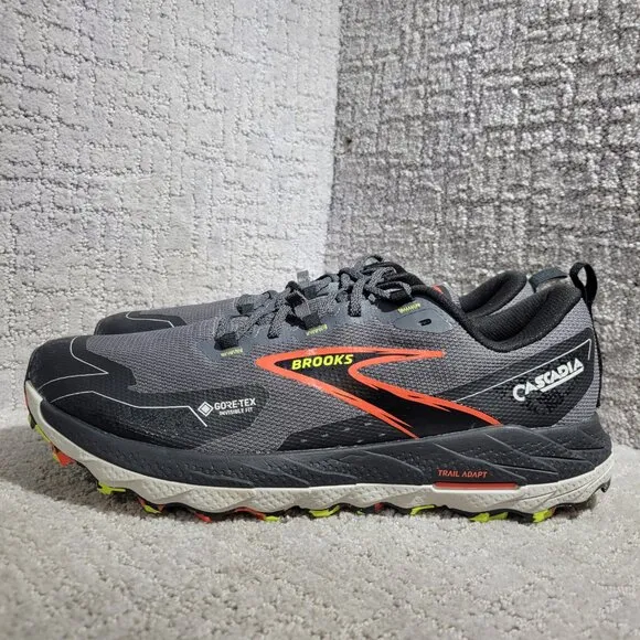 Brooks Cascadia 18 GTX Men's Size 12 Black Gore-Tex Running Sneakers 1104271D016