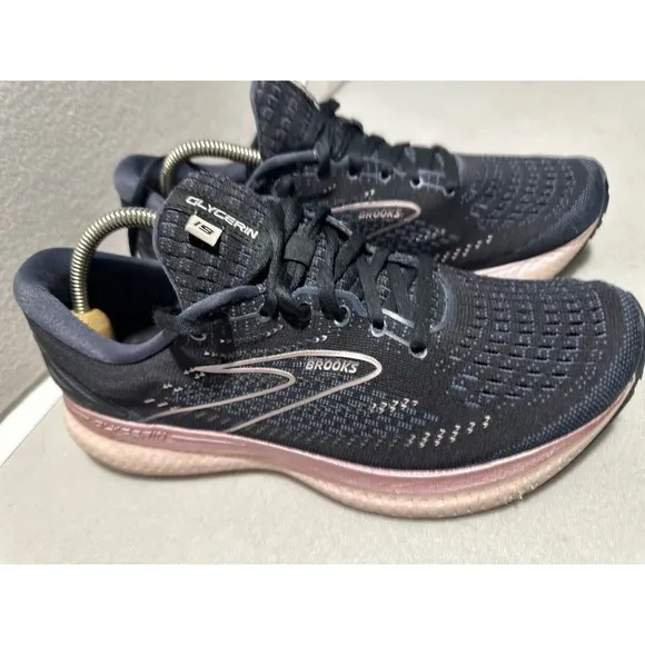 Brooks Glycerin 19 Running Shoes Cushioned Athletic Sneakers Black Pink