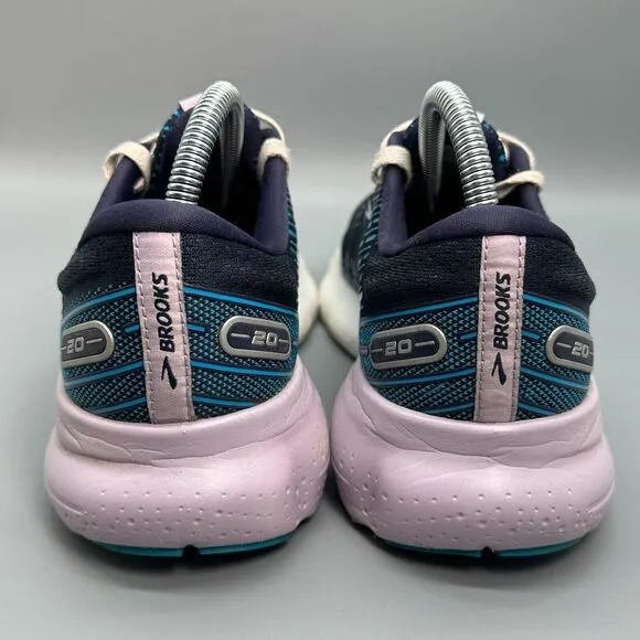 Brooks Glycerin 20 Women's 9 Navy Blue Athletic Running Shoes Lace-Up Sneakers