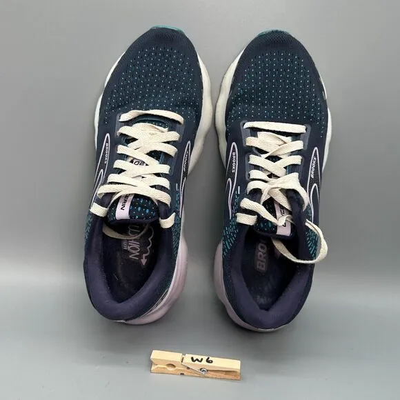Brooks Glycerin 20 Women's 9 Navy Blue Athletic Running Shoes Lace-Up Sneakers