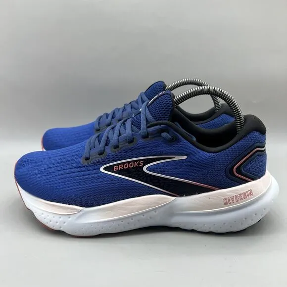 Brooks Glycerin 21 Running Sneakers Women's Size 9.5 D Blue White Comfort Shoes