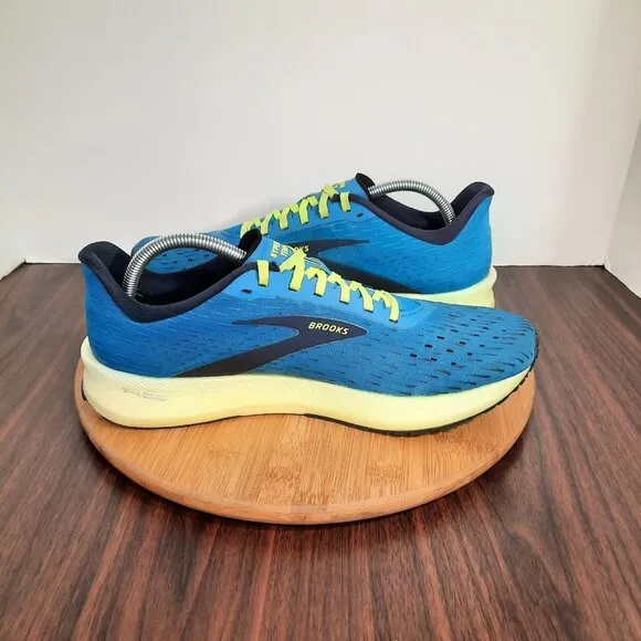 Brooks Hyperion Tempo Mens 10 Blue Nightlife Yellow Road Racing Running Sneakers