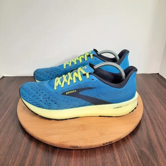 Brooks Hyperion Tempo Mens 10 Blue Nightlife Yellow Road Racing Running Sneakers