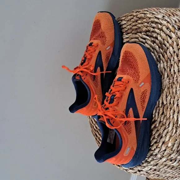 Brooks Mens Launch 9 Athletic/Running Orange/Navy ‎ Performance Sneakers S-8