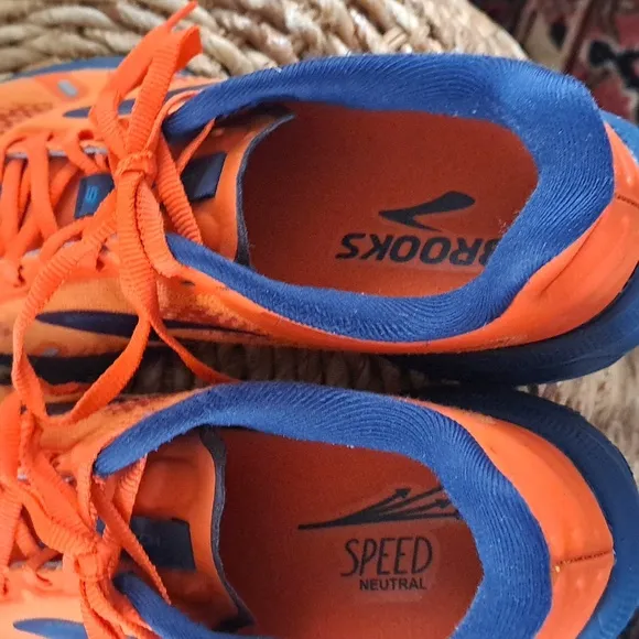 Brooks Mens Launch 9 Athletic/Running Orange/Navy ‎ Performance Sneakers S-8
