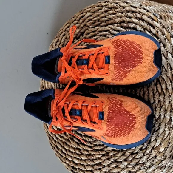 Brooks Mens Launch 9 Athletic/Running Orange/Navy ‎ Performance Sneakers S-8