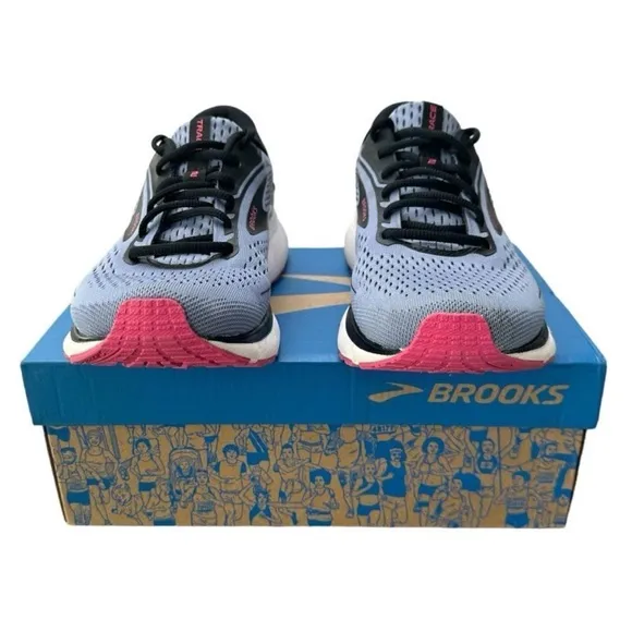 Brooks Trace 2 Running Shoes Sneakers Womens Size 8 Purple Impression Black Pink